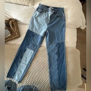 PacSun Two-Tone Blue Straight Leg Jeans